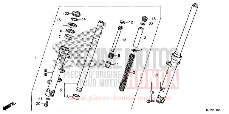 GABEL, VORNE von CTX700 ABS DARKNESS BLACK METALLIC (NH463) von 2014